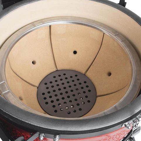 Керамический гриль Kamado Joe Classic Joe II Red мобильный с тележкой, боковыми полками, жароотсекателем и инструментами