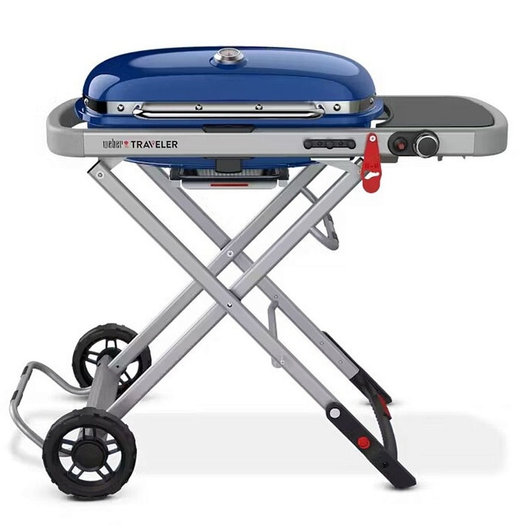 Мобильный газовый гриль Weber Traveler, синий